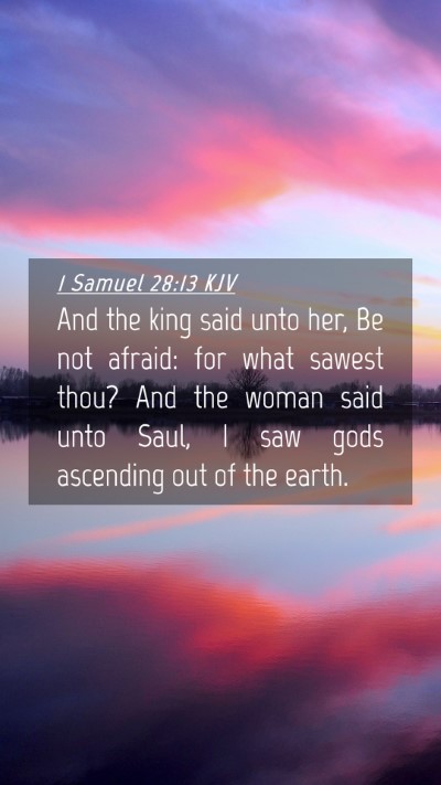 Picture 04 - 1 Samuel 28:13 KJV Mobile Phone Wallpaper - And the king said unto her, Be not afraid: for - Mobile Bible Verse Wallpaper