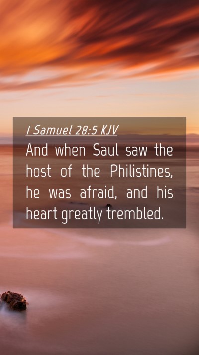 Picture 04 - 1 Samuel 28:5 KJV Mobile Phone Wallpaper - And when Saul saw the host of the Philistines, he - Mobile Bible Verse Wallpaper