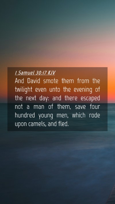 Picture 04 - 1 Samuel 30:17 KJV Mobile Phone Wallpaper - And David smote them from the twilight even unto - Mobile Bible Verse Wallpaper
