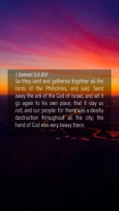 Picture 04 - 1 Samuel 5:11 KJV Mobile Phone Wallpaper - So they sent and gathered together all the lords - Mobile Bible Verse Wallpaper
