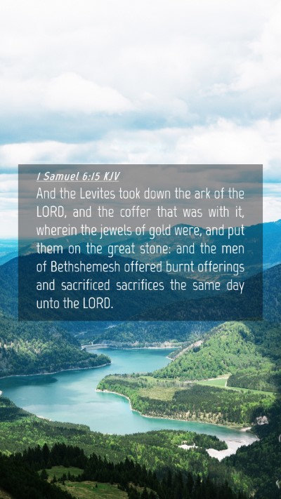 Picture 04 - 1 Samuel 6:15 KJV Mobile Phone Wallpaper - And the Levites took down the ark of the LORD, - Mobile Bible Verse Wallpaper