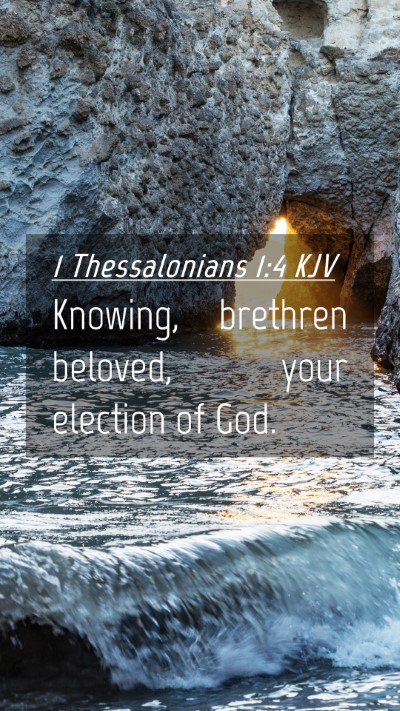 Picture 04 - 1 Thessalonians 1:4 KJV Mobile Phone Wallpaper - Knowing, brethren beloved, your election of - Mobile Bible Verse Wallpaper