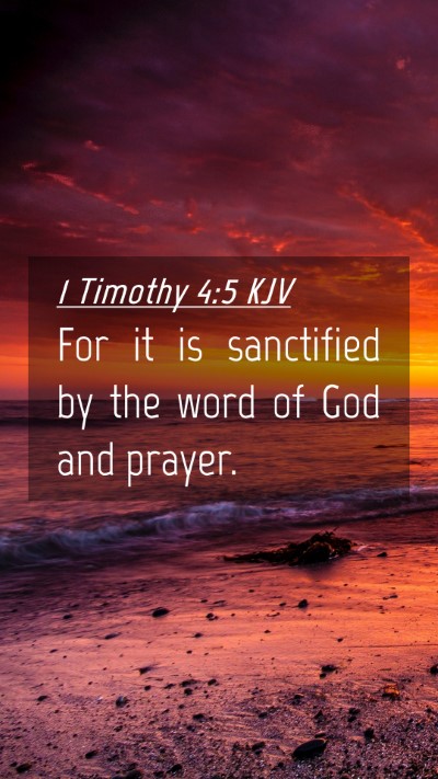 Picture 04 - 1 Timothy 4:5 KJV Mobile Phone Wallpaper - For it is sanctified by the word of God and - Mobile Bible Verse Wallpaper