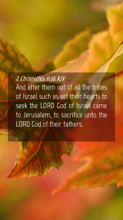 Picture 04 - 2 Chronicles 11:16 KJV Mobile Phone Wallpaper - And after them out of all the tribes of Israel - Mobile Bible Verse Wallpaper
