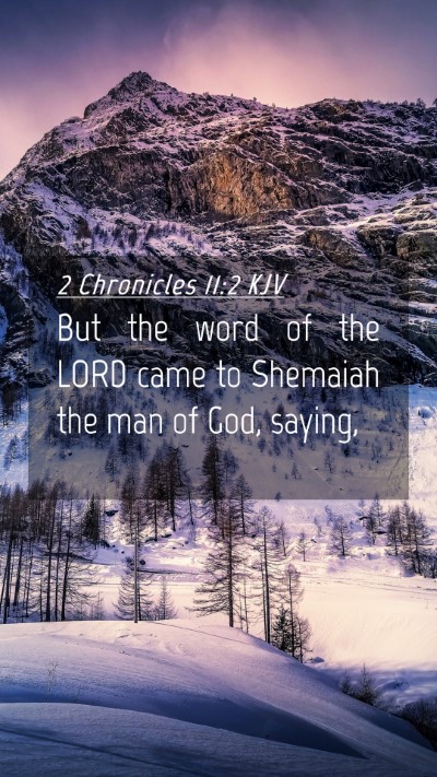 Picture 04 - 2 Chronicles 11:2 KJV Mobile Phone Wallpaper - But the word of the LORD came to Shemaiah the man - Mobile Bible Verse Wallpaper
