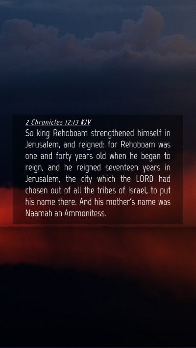 Picture 04 - 2 Chronicles 12:13 KJV Mobile Phone Wallpaper - So king Rehoboam strengthened himself in - Mobile Bible Verse Wallpaper