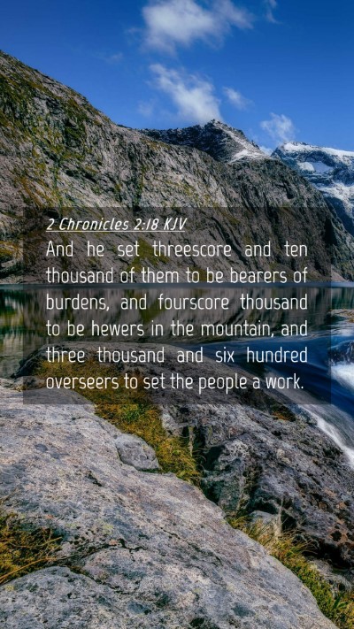 Picture 04 - 2 Chronicles 2:18 KJV Mobile Phone Wallpaper - And he set threescore and ten thousand of them to - Mobile Bible Verse Wallpaper
