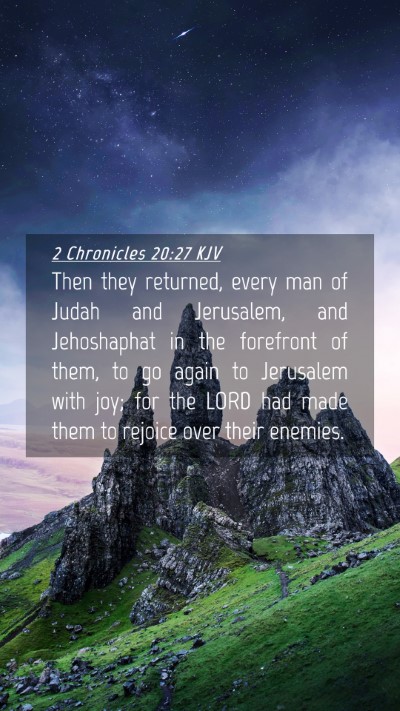 Picture 04 - 2 Chronicles 20:27 KJV Mobile Phone Wallpaper - Then they returned, every man of Judah and - Mobile Bible Verse Wallpaper