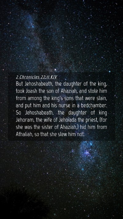 Picture 04 - 2 Chronicles 22:11 KJV Mobile Phone Wallpaper - But Jehoshabeath, the daughter of the king, took - Mobile Bible Verse Wallpaper