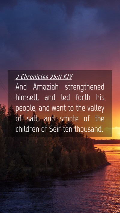 Picture 04 - 2 Chronicles 25:11 KJV Mobile Phone Wallpaper - And Amaziah strengthened himself, and led forth - Mobile Bible Verse Wallpaper