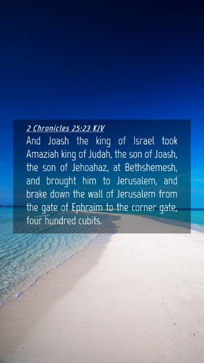 Picture 04 - 2 Chronicles 25:23 KJV Mobile Phone Wallpaper - And Joash the king of Israel took Amaziah king of - Mobile Bible Verse Wallpaper