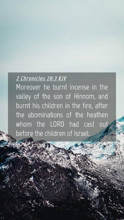 Picture 04 - 2 Chronicles 28:3 KJV Mobile Phone Wallpaper - Moreover he burnt incense in the valley of the - Mobile Bible Verse Wallpaper