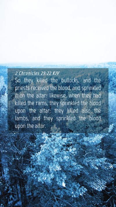 Picture 04 - 2 Chronicles 29:22 KJV Mobile Phone Wallpaper - So they killed the bullocks, and the priests - Mobile Bible Verse Wallpaper