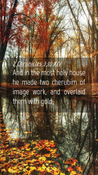 Picture 04 - 2 Chronicles 3:10 KJV Mobile Phone Wallpaper - And in the most holy house he made two cherubim - Mobile Bible Verse Wallpaper