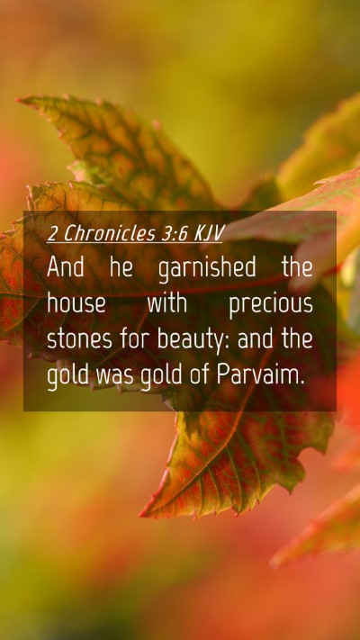 Picture 04 - 2 Chronicles 3:6 KJV Mobile Phone Wallpaper - And he garnished the house with precious stones - Mobile Bible Verse Wallpaper