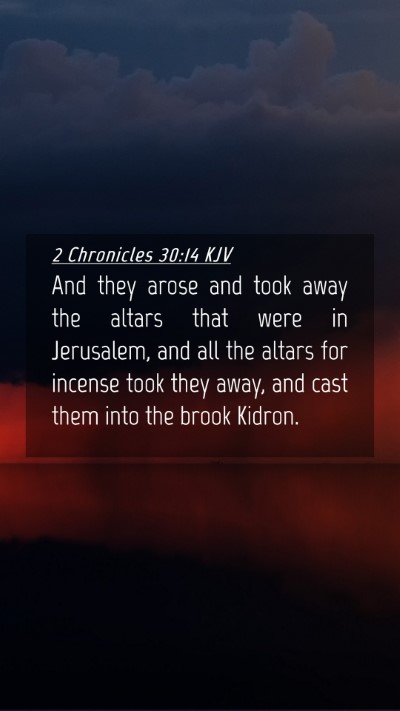 Picture 04 - 2 Chronicles 30:14 KJV Mobile Phone Wallpaper - And they arose and took away the altars that were - Mobile Bible Verse Wallpaper