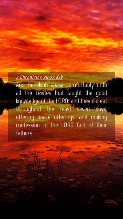 Picture 04 - 2 Chronicles 30:22 KJV Mobile Phone Wallpaper - And Hezekiah spake comfortably unto all the - Mobile Bible Verse Wallpaper