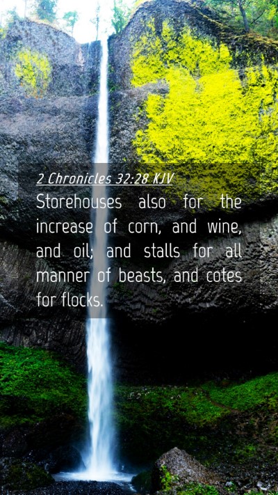 Picture 04 - 2 Chronicles 32:28 KJV Mobile Phone Wallpaper - Storehouses also for the increase of corn, and - Mobile Bible Verse Wallpaper