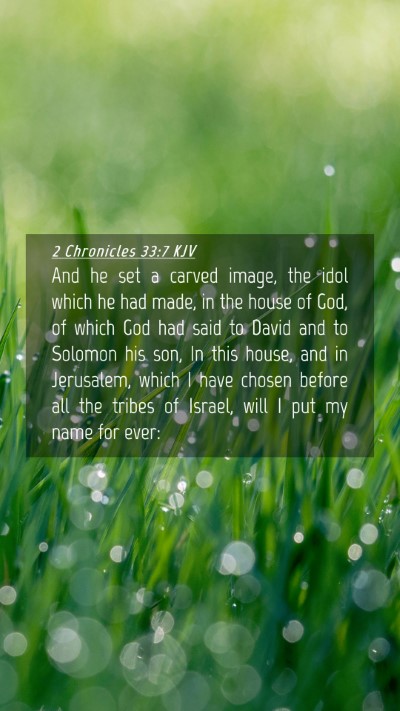 Picture 04 - 2 Chronicles 33:7 KJV Mobile Phone Wallpaper - And he set a carved image, the idol which he had - Mobile Bible Verse Wallpaper