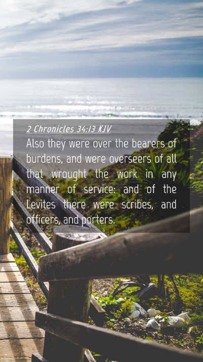 Picture 04 - 2 Chronicles 34:13 KJV Mobile Phone Wallpaper - Also they were over the bearers of burdens, and - Mobile Bible Verse Wallpaper