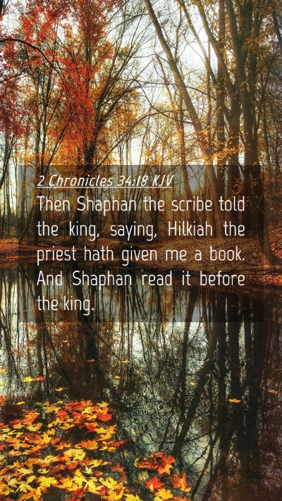 Picture 04 - 2 Chronicles 34:18 KJV Mobile Phone Wallpaper - Then Shaphan the scribe told the king, saying, - Mobile Bible Verse Wallpaper