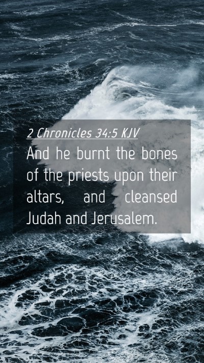 Picture 04 - 2 Chronicles 34:5 KJV Mobile Phone Wallpaper - And he burnt the bones of the priests upon their - Mobile Bible Verse Wallpaper
