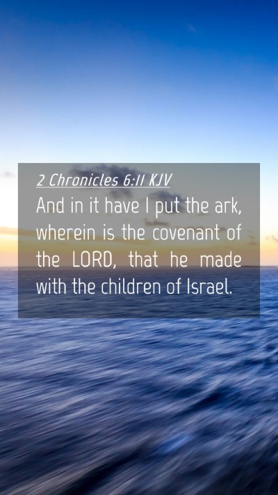 Picture 04 - 2 Chronicles 6:11 KJV Mobile Phone Wallpaper - And in it have I put the ark, wherein is the - Mobile Bible Verse Wallpaper