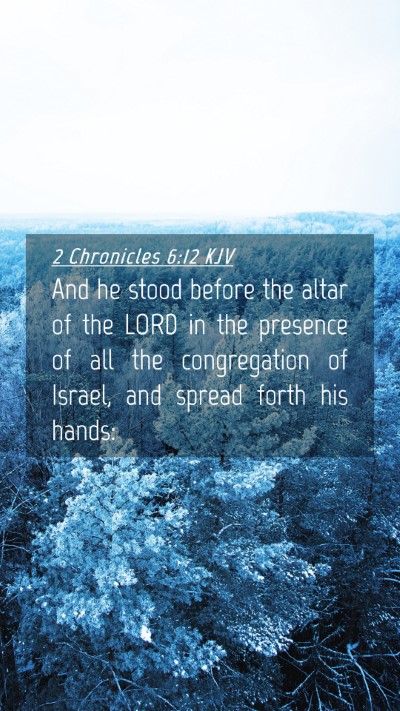 Picture 04 - 2 Chronicles 6:12 KJV Mobile Phone Wallpaper - And he stood before the altar of the LORD in the - Mobile Bible Verse Wallpaper