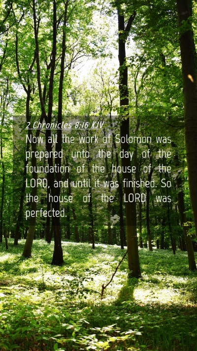 Picture 04 - 2 Chronicles 8:16 KJV Mobile Phone Wallpaper - Now all the work of Solomon was prepared unto the - Mobile Bible Verse Wallpaper