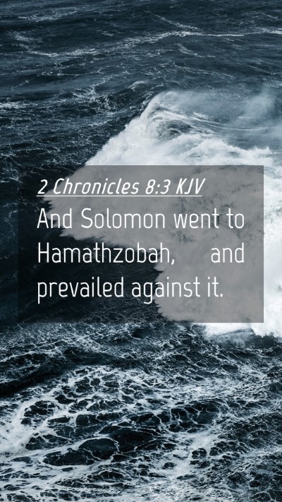 Picture 04 - 2 Chronicles 8:3 KJV Mobile Phone Wallpaper - And Solomon went to Hamathzobah, and prevailed - Mobile Bible Verse Wallpaper
