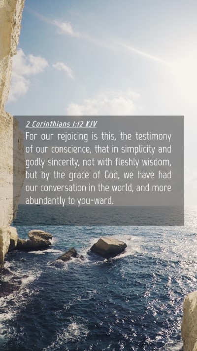 Picture 04 - 2 Corinthians 1:12 KJV Mobile Phone Wallpaper - For our rejoicing is this, the testimony of our - Mobile Bible Verse Wallpaper