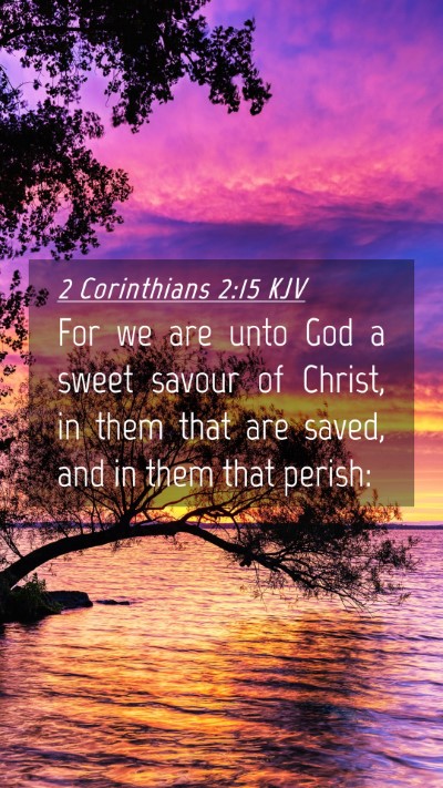 Picture 04 - 2 Corinthians 2:15 KJV Mobile Phone Wallpaper - For we are unto God a sweet savour of Christ, in - Mobile Bible Verse Wallpaper