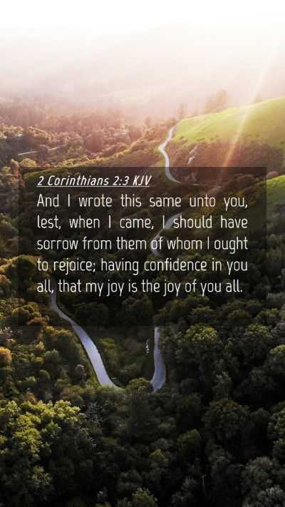 Picture 04 - 2 Corinthians 2:3 KJV Mobile Phone Wallpaper - And I wrote this same unto you, lest, when I - Mobile Bible Verse Wallpaper