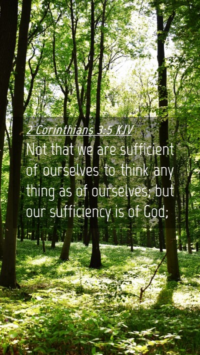 Picture 04 - 2 Corinthians 3:5 KJV Mobile Phone Wallpaper - Not that we are sufficient of ourselves to think - Mobile Bible Verse Wallpaper