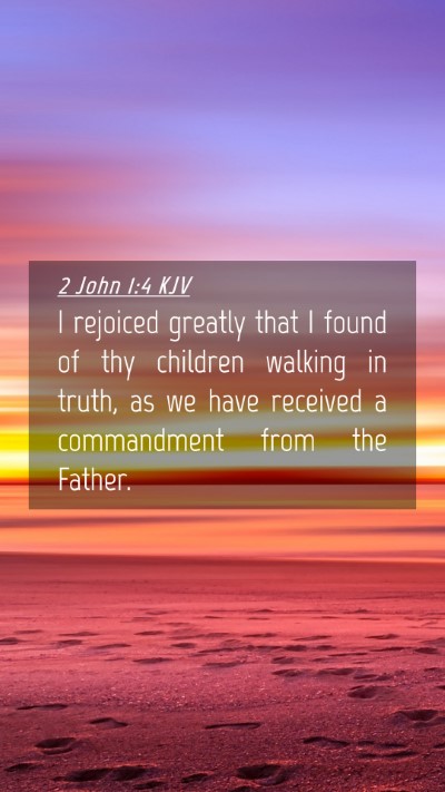 Picture 04 - 2 John 1:4 KJV Mobile Phone Wallpaper - I rejoiced greatly that I found of thy children - Mobile Bible Verse Wallpaper