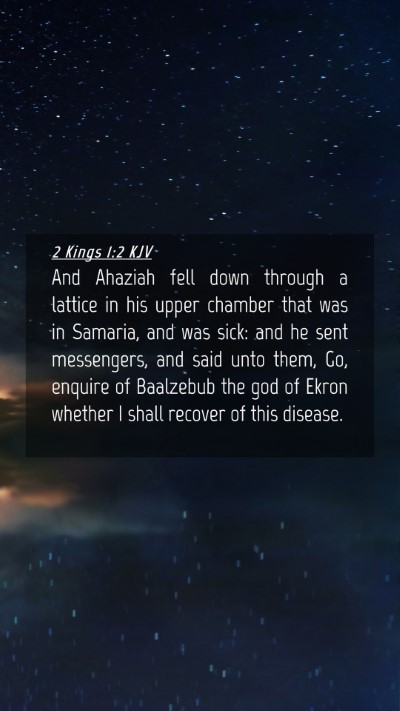 Picture 04 - 2 Kings 1:2 KJV Mobile Phone Wallpaper - And Ahaziah fell down through a lattice in his - Mobile Bible Verse Wallpaper