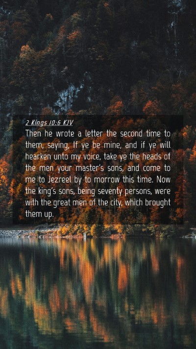 Picture 04 - 2 Kings 10:6 KJV Mobile Phone Wallpaper - Then he wrote a letter the second time to them, - Mobile Bible Verse Wallpaper