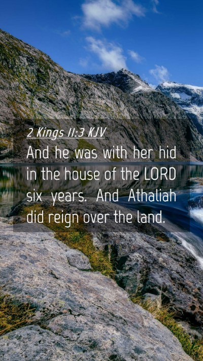 Picture 04 - 2 Kings 11:3 KJV Mobile Phone Wallpaper - And he was with her hid in the house of the LORD - Mobile Bible Verse Wallpaper