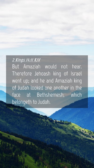 Picture 04 - 2 Kings 14:11 KJV Mobile Phone Wallpaper - But Amaziah would not hear. Therefore Jehoash - Mobile Bible Verse Wallpaper