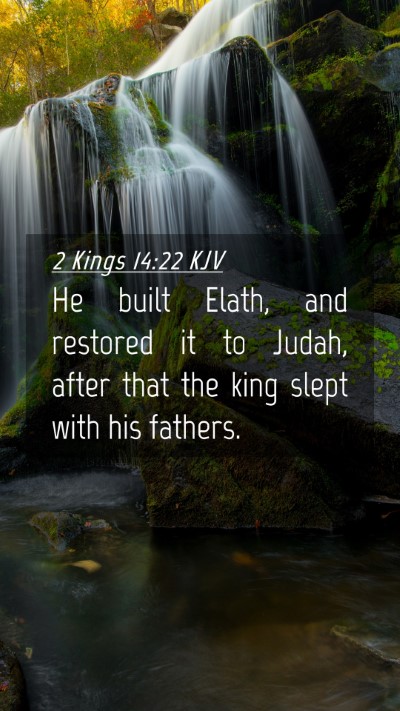 Picture 04 - 2 Kings 14:22 KJV Mobile Phone Wallpaper - He built Elath, and restored it to Judah, after - Mobile Bible Verse Wallpaper