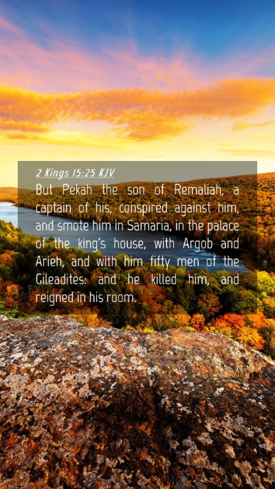 Picture 04 - 2 Kings 15:25 KJV Mobile Phone Wallpaper - But Pekah the son of Remaliah, a captain of his, - Mobile Bible Verse Wallpaper
