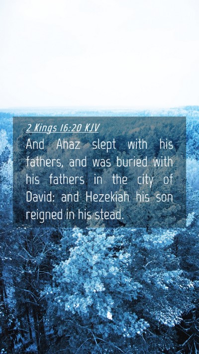 Picture 04 - 2 Kings 16:20 KJV Mobile Phone Wallpaper - And Ahaz slept with his fathers, and was buried - Mobile Bible Verse Wallpaper