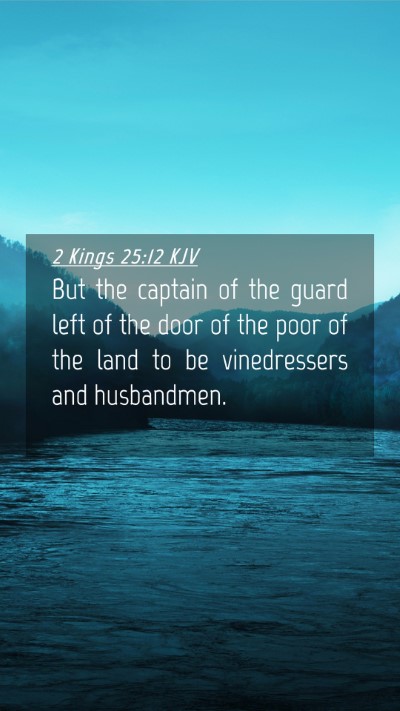 Picture 04 - 2 Kings 25:12 KJV Mobile Phone Wallpaper - But the captain of the guard left of the door of - Mobile Bible Verse Wallpaper