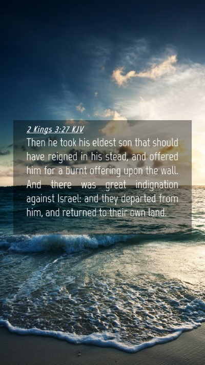 Picture 04 - 2 Kings 3:27 KJV Mobile Phone Wallpaper - Then he took his eldest son that should have - Mobile Bible Verse Wallpaper