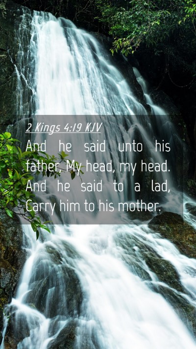 Picture 04 - 2 Kings 4:19 KJV Mobile Phone Wallpaper - And he said unto his father, My head, my head. - Mobile Bible Verse Wallpaper