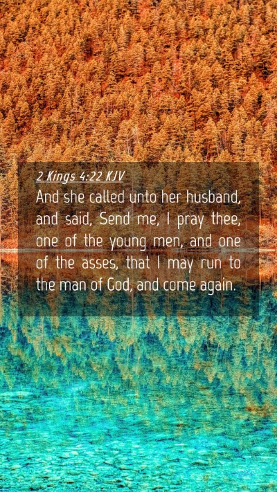 Picture 04 - 2 Kings 4:22 KJV Mobile Phone Wallpaper - And she called unto her husband, and said, Send - Mobile Bible Verse Wallpaper