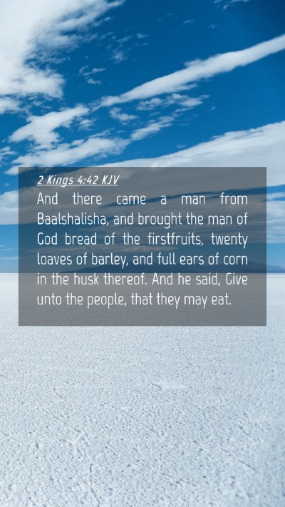 Picture 04 - 2 Kings 4:42 KJV Mobile Phone Wallpaper - And there came a man from Baalshalisha, and - Mobile Bible Verse Wallpaper