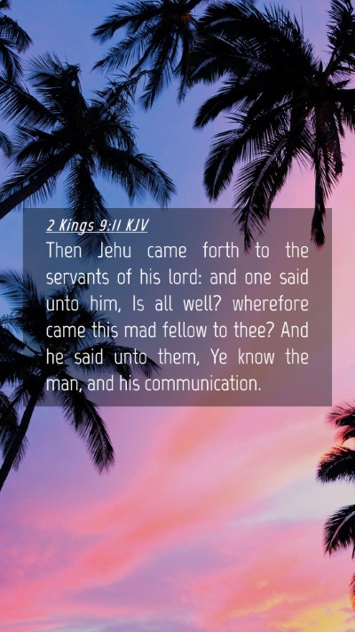 Picture 04 - 2 Kings 9:11 KJV Mobile Phone Wallpaper - Then Jehu came forth to the servants of his lord: - Mobile Bible Verse Wallpaper