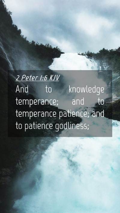 Picture 04 - 2 Peter 1:6 KJV Mobile Phone Wallpaper - And to knowledge temperance; and to temperance - Mobile Bible Verse Wallpaper