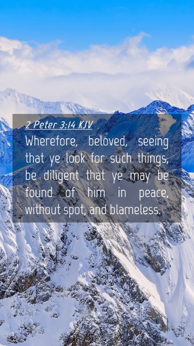 Picture 04 - 2 Peter 3:14 KJV Mobile Phone Wallpaper - Wherefore, beloved, seeing that ye look for such - Mobile Bible Verse Wallpaper